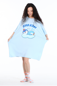 Penguin Jump Pocket Oversized Sleep Shirt