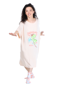 Dinosaur Jump Pocket Oversized Sleep Shirt