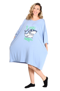 Shark Jump Pocket Oversized Sleep Shirt