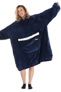 Jump Pocket Navy Blue Blanket Hoodie