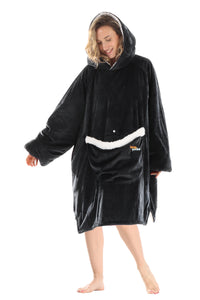 Jump Pocket Black Blanket Hoodie