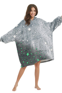 Jump Pocket Glow In the Dark Starry Blanket Hoodie