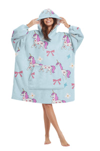 Jump Pocket Unicorn Blanket Hoodie